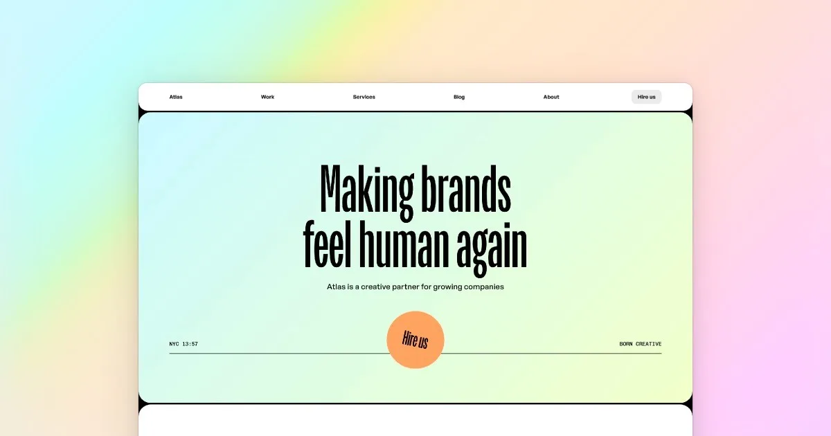 Atlas Studio — Open Graph share card, headed “Atlas Studio · Creative Agency Template for…”