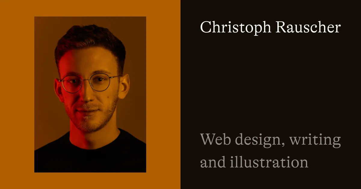Christoph Rauscher — Open Graph share card, headed “Christoph Rauscher — Design”