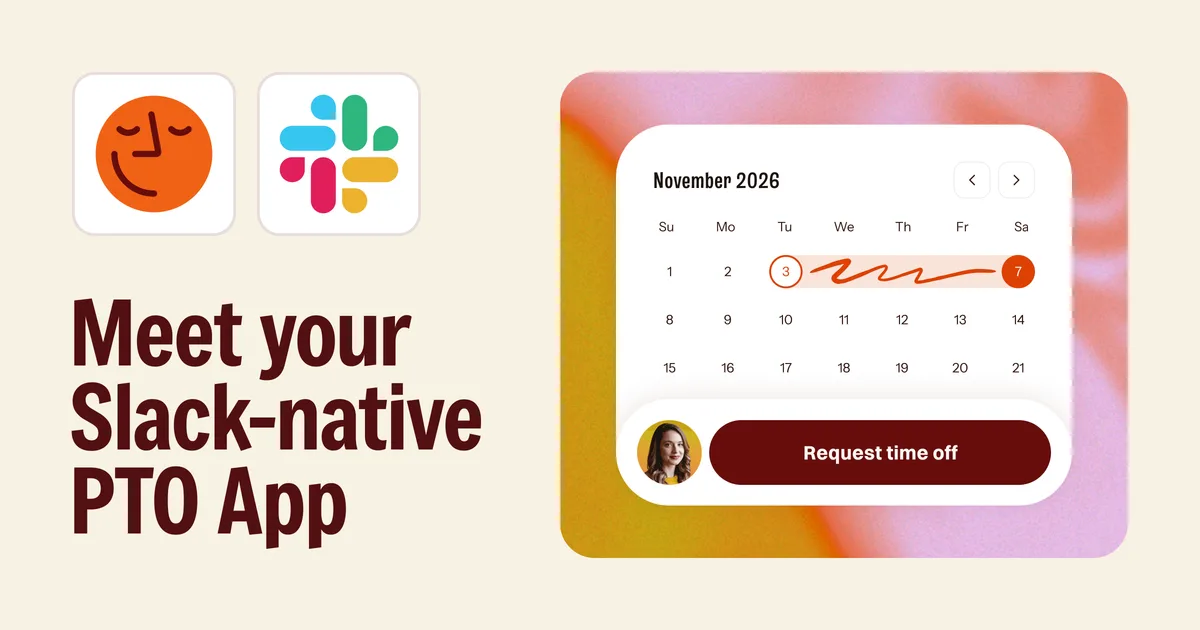 Clockout — Open Graph share card, headed “Clockout — PTO That Lives in Slack”