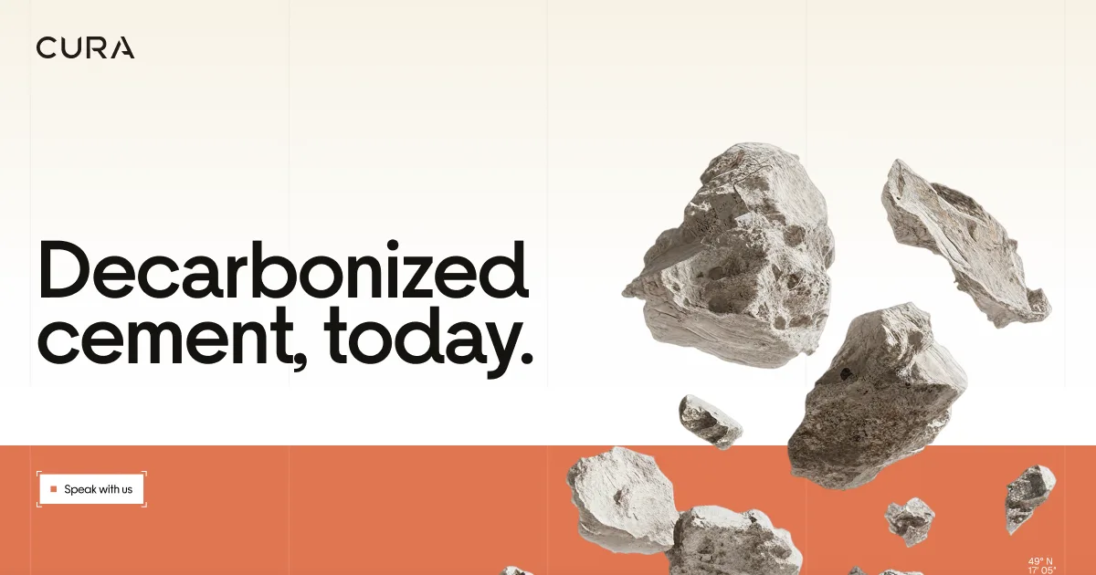 CURA Climate — Open Graph share card, headed “Decarbonized Cement Technology | CURA Climate”