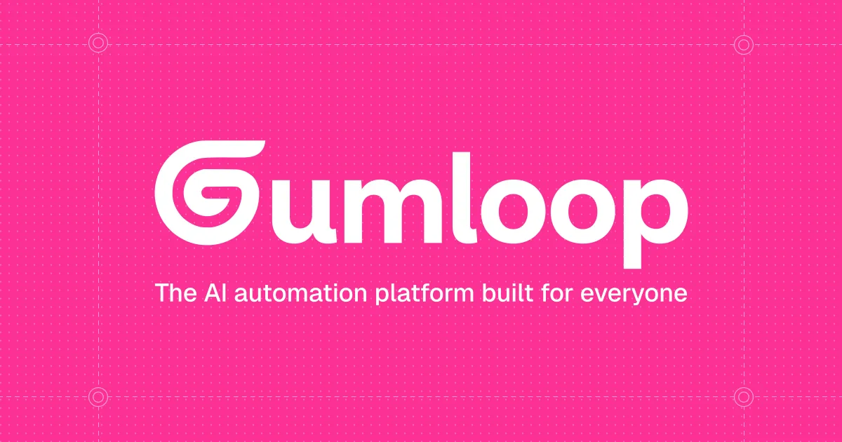 Gumloop — Open Graph share card, headed “Gumloop: Build AI agents for work”
