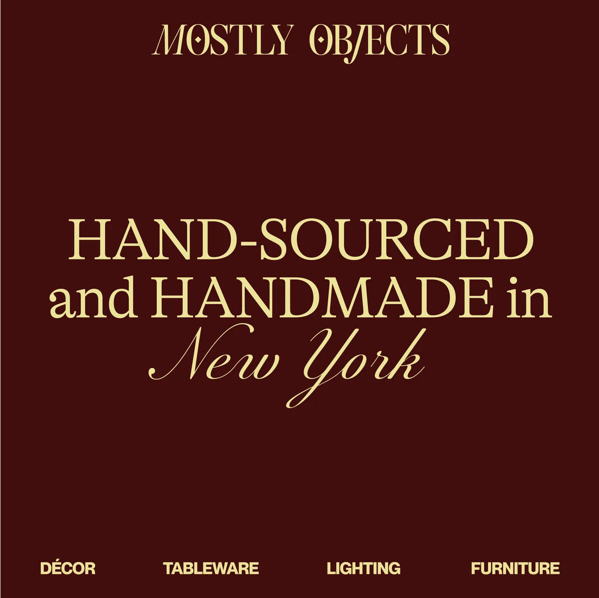 Mostly Objects — Open Graph share card, headed “Vintage Furniture & Home Goods – Mostly Objects”