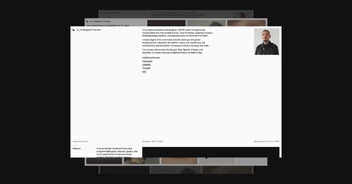 Plyń — Open Graph share card, headed “Plyń — Portfolio Template”