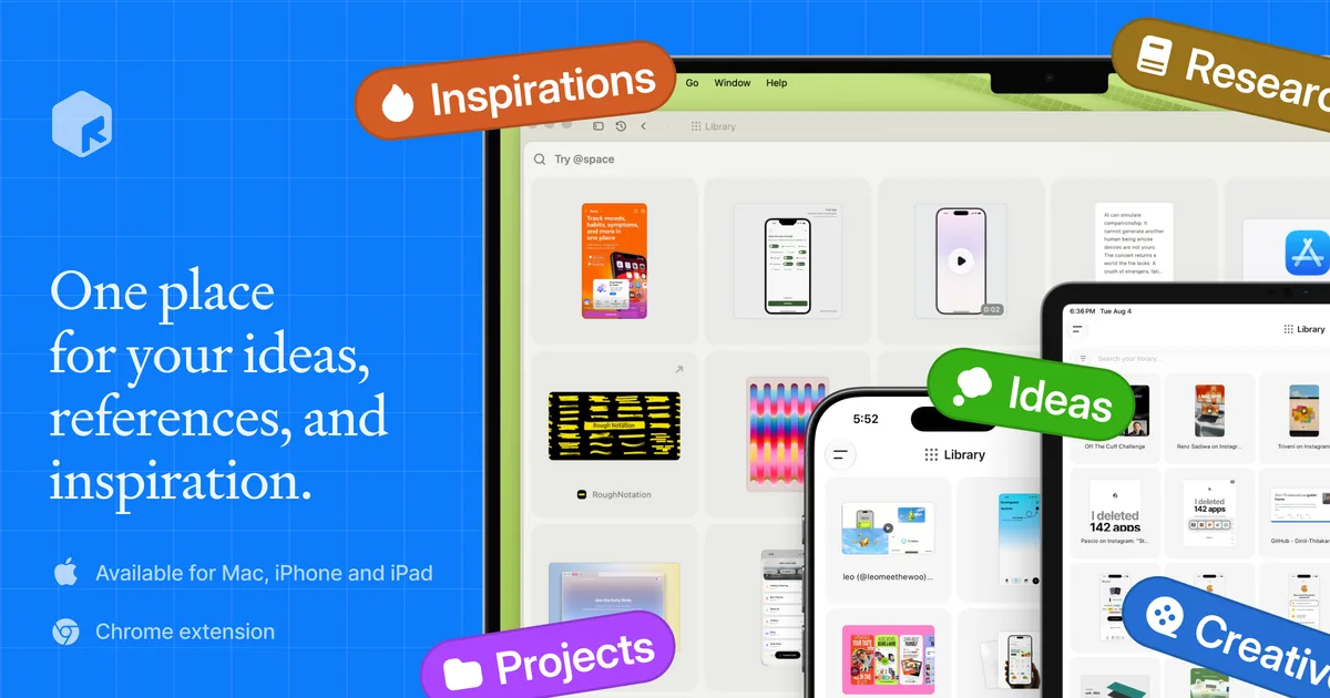 Resurf — Open Graph share card, headed “Resurf - One place for your ideas, references…”