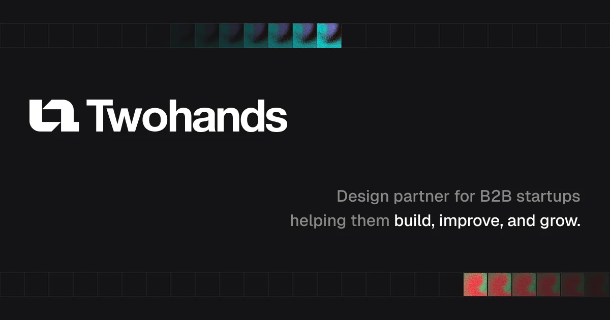 Twohands — Open Graph share card, headed “Twohands | Design & build partner for startups”
