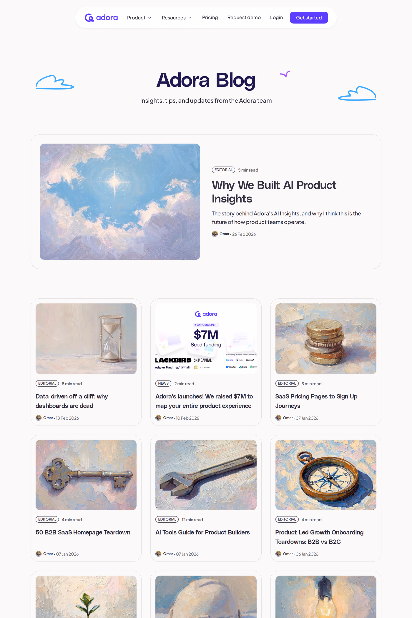 Adora blog page