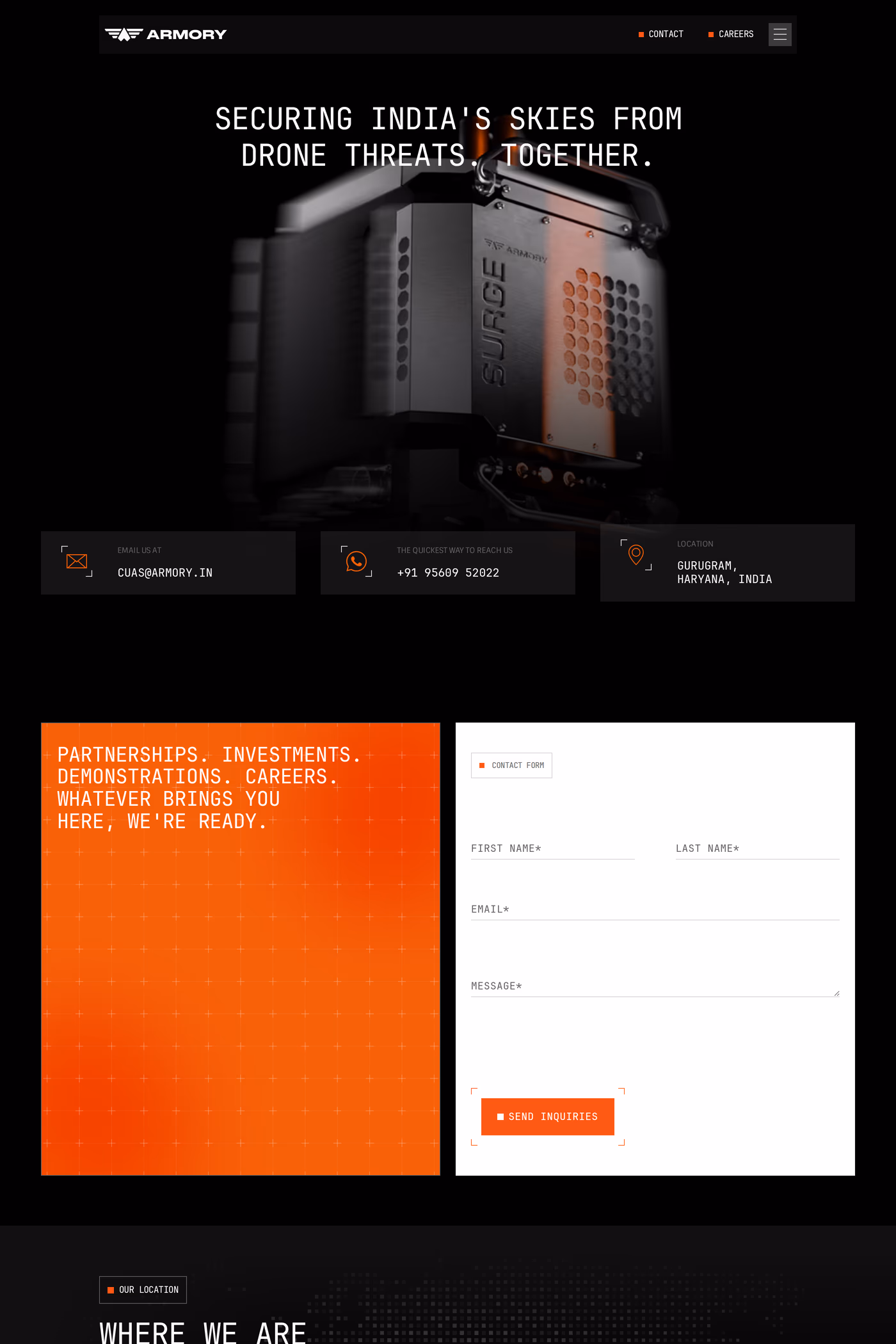 Armory contact page