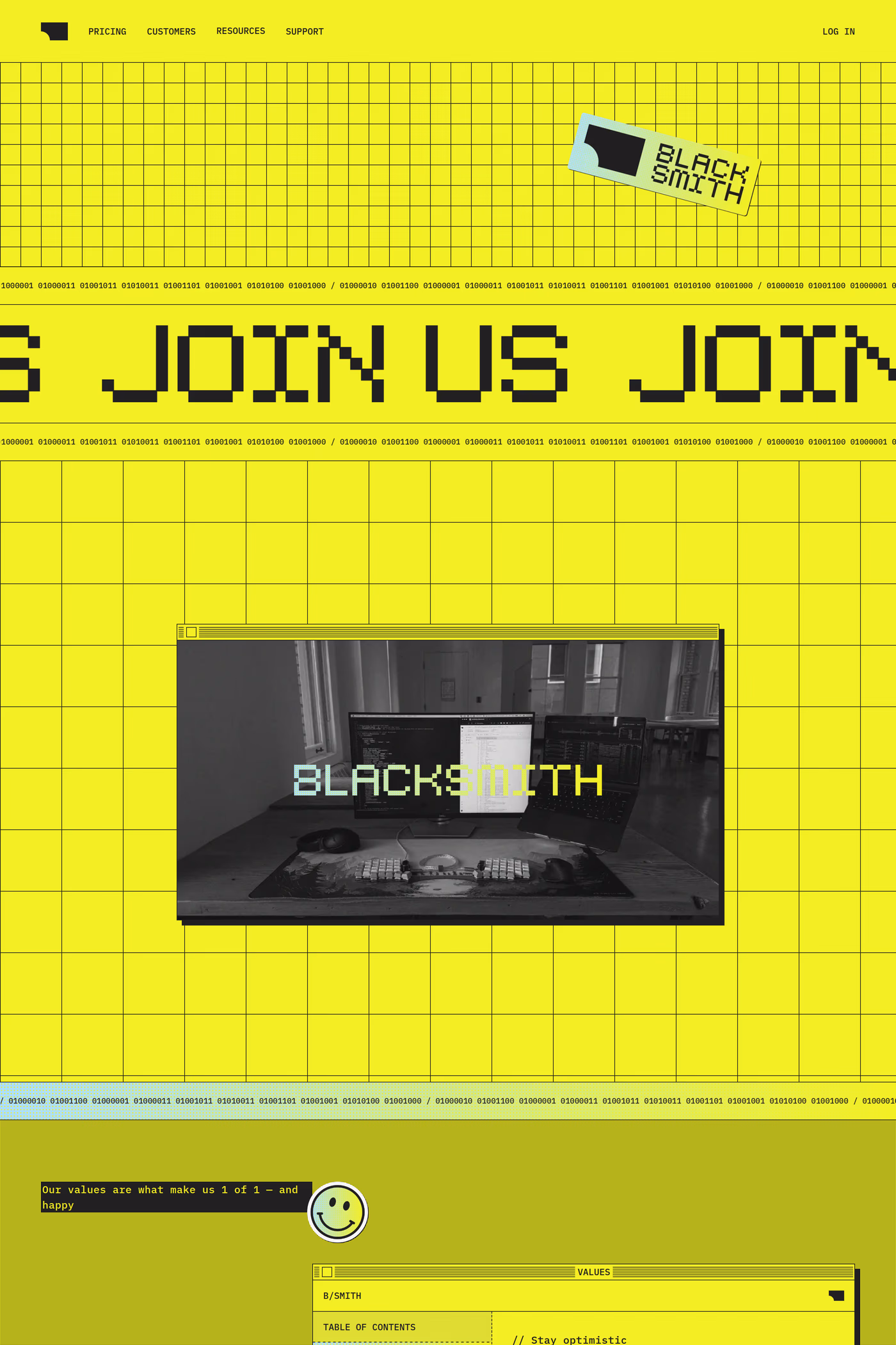 Blacksmith careers page