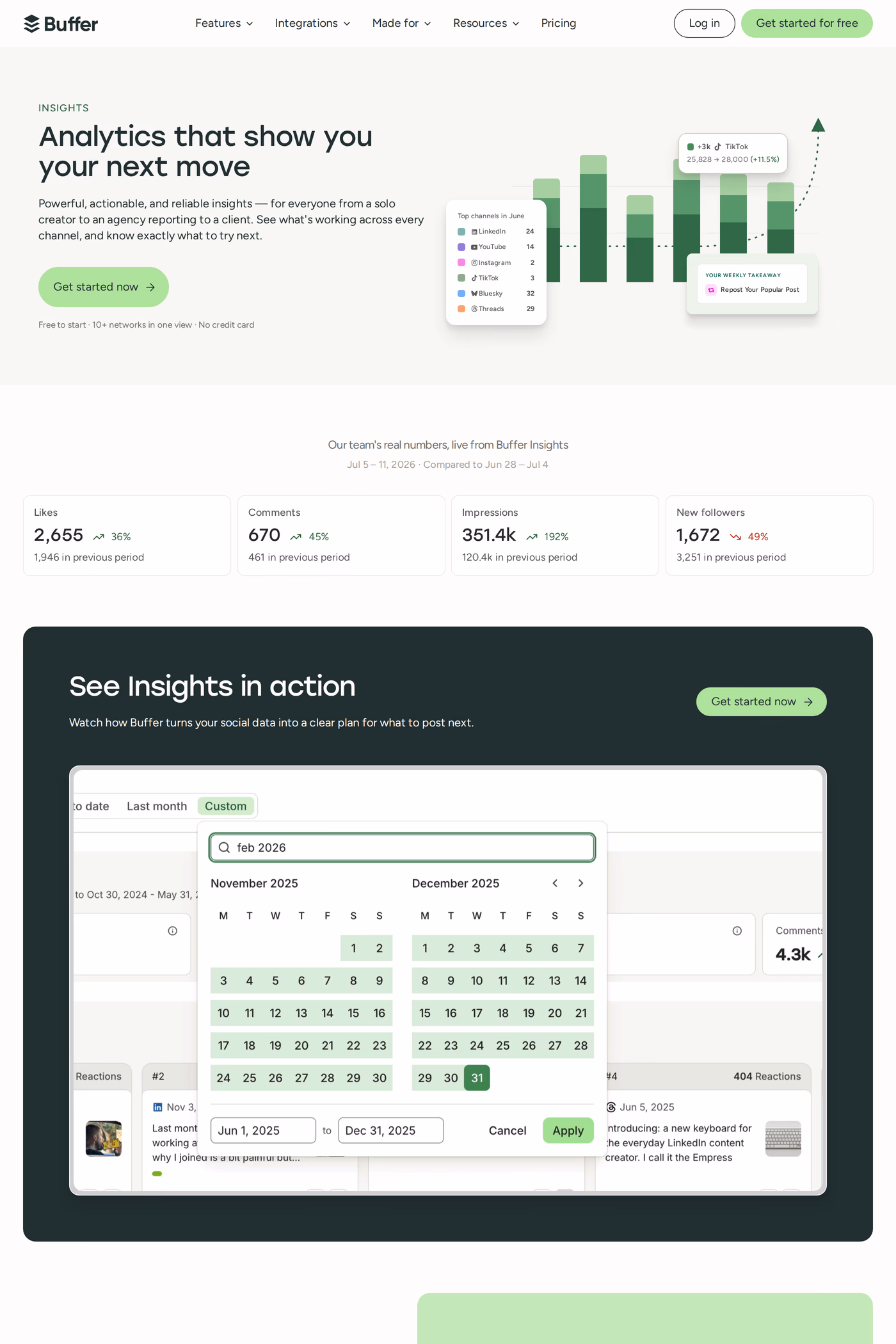 Buffer features page