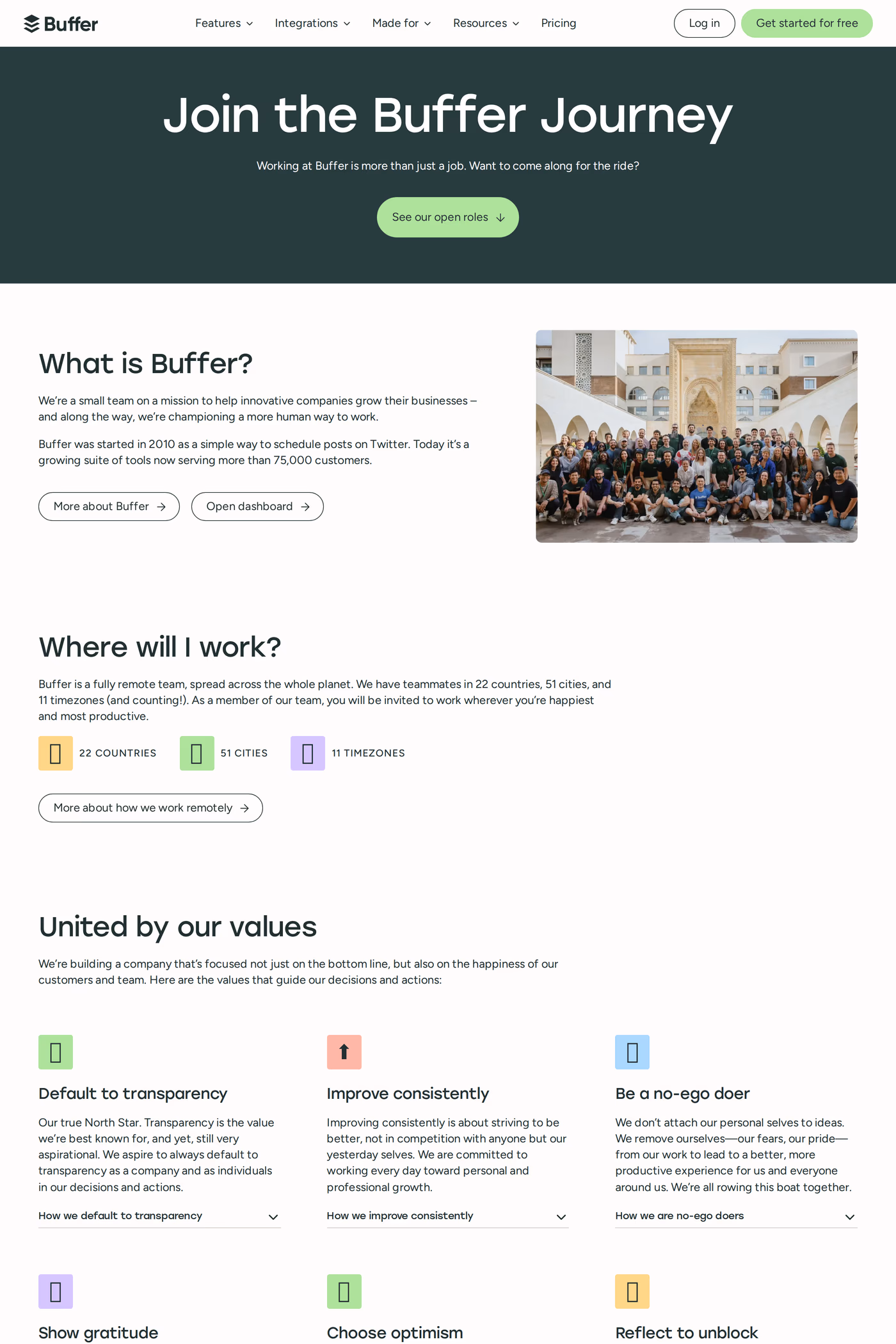 Buffer careers page