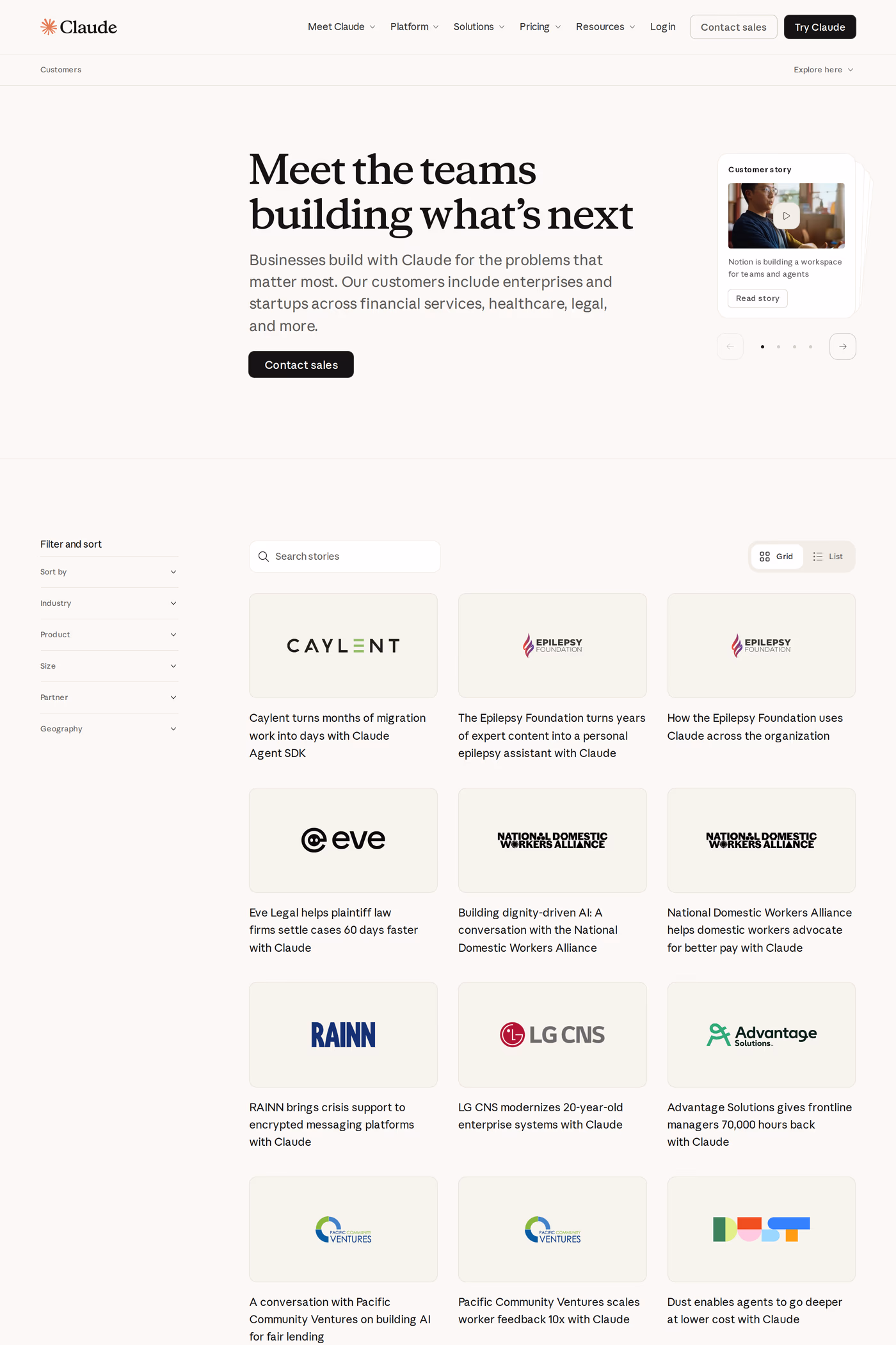 Claude case studies page