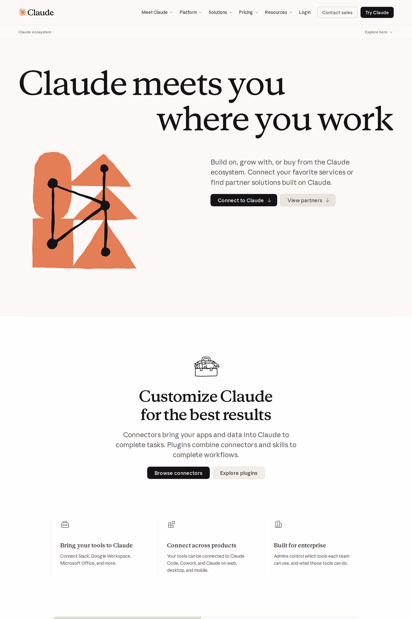 Claude integrations page