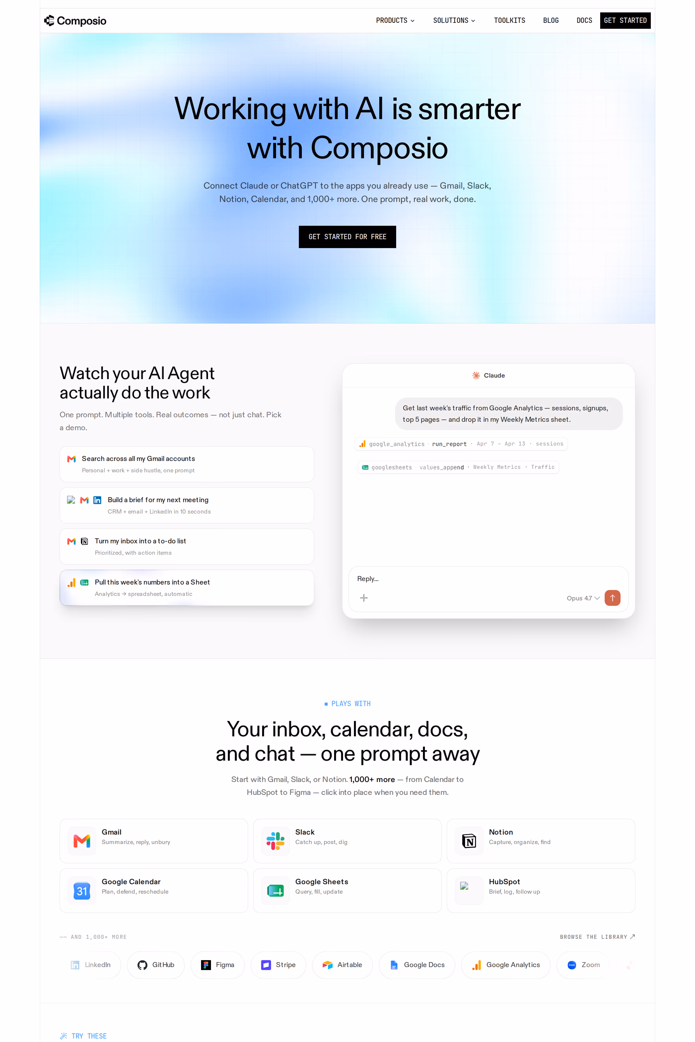 Composio features page