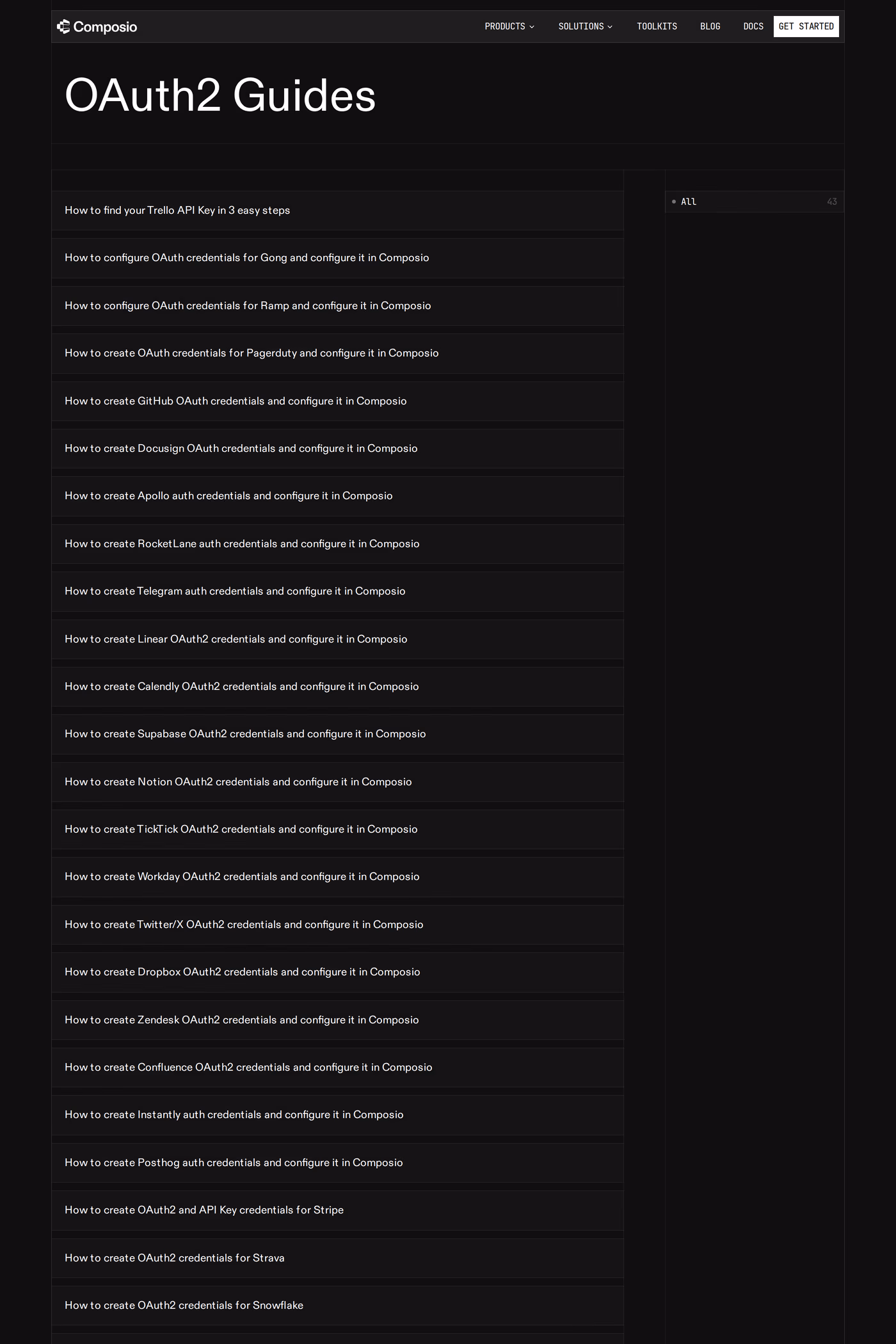 Composio docs page