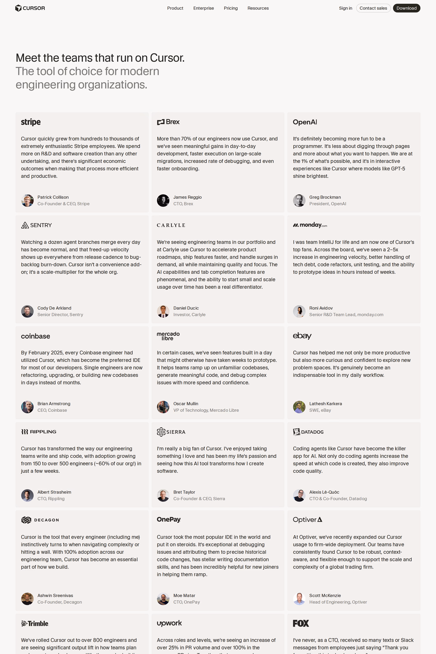 Cursor case studies page