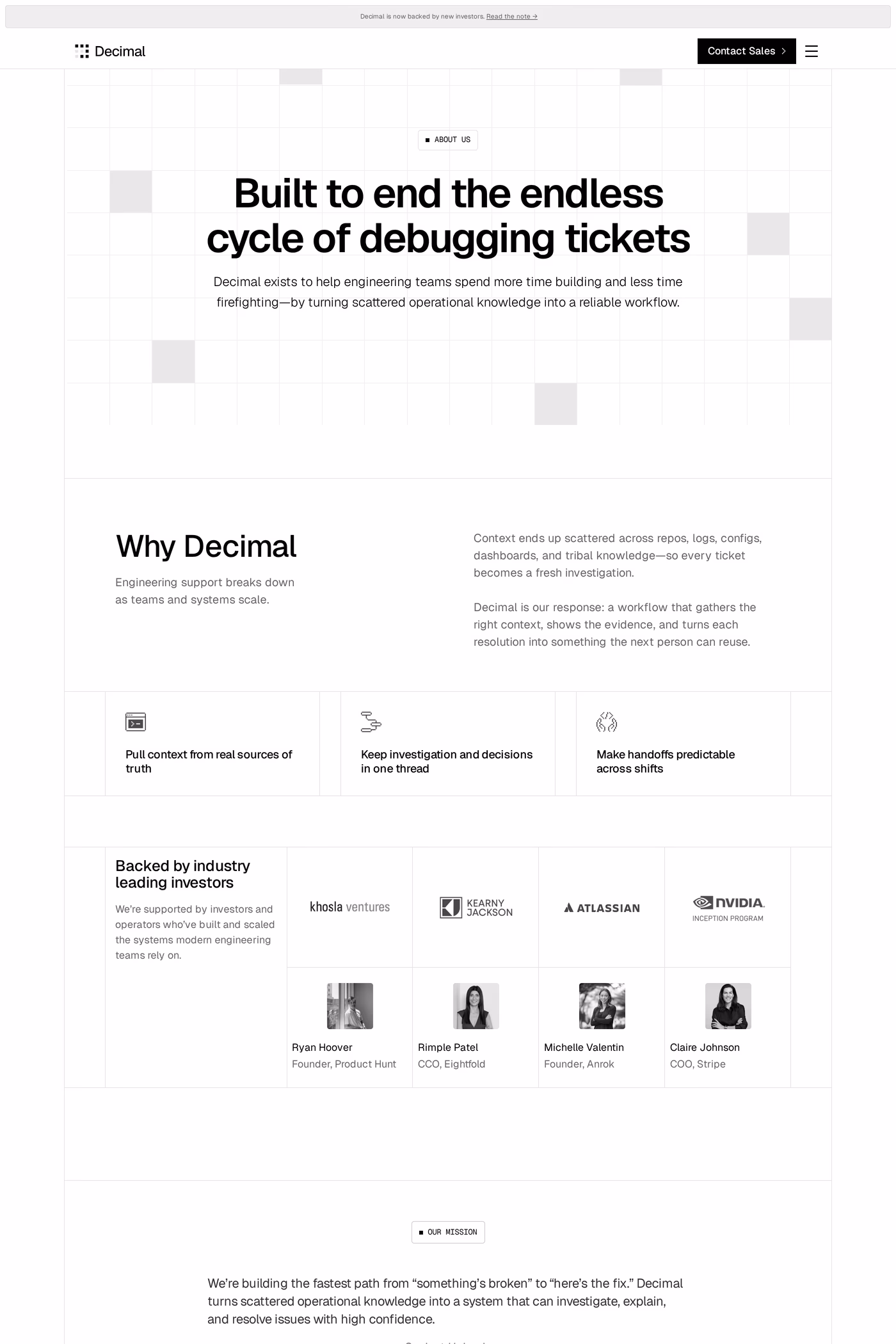 Decimal AI about page