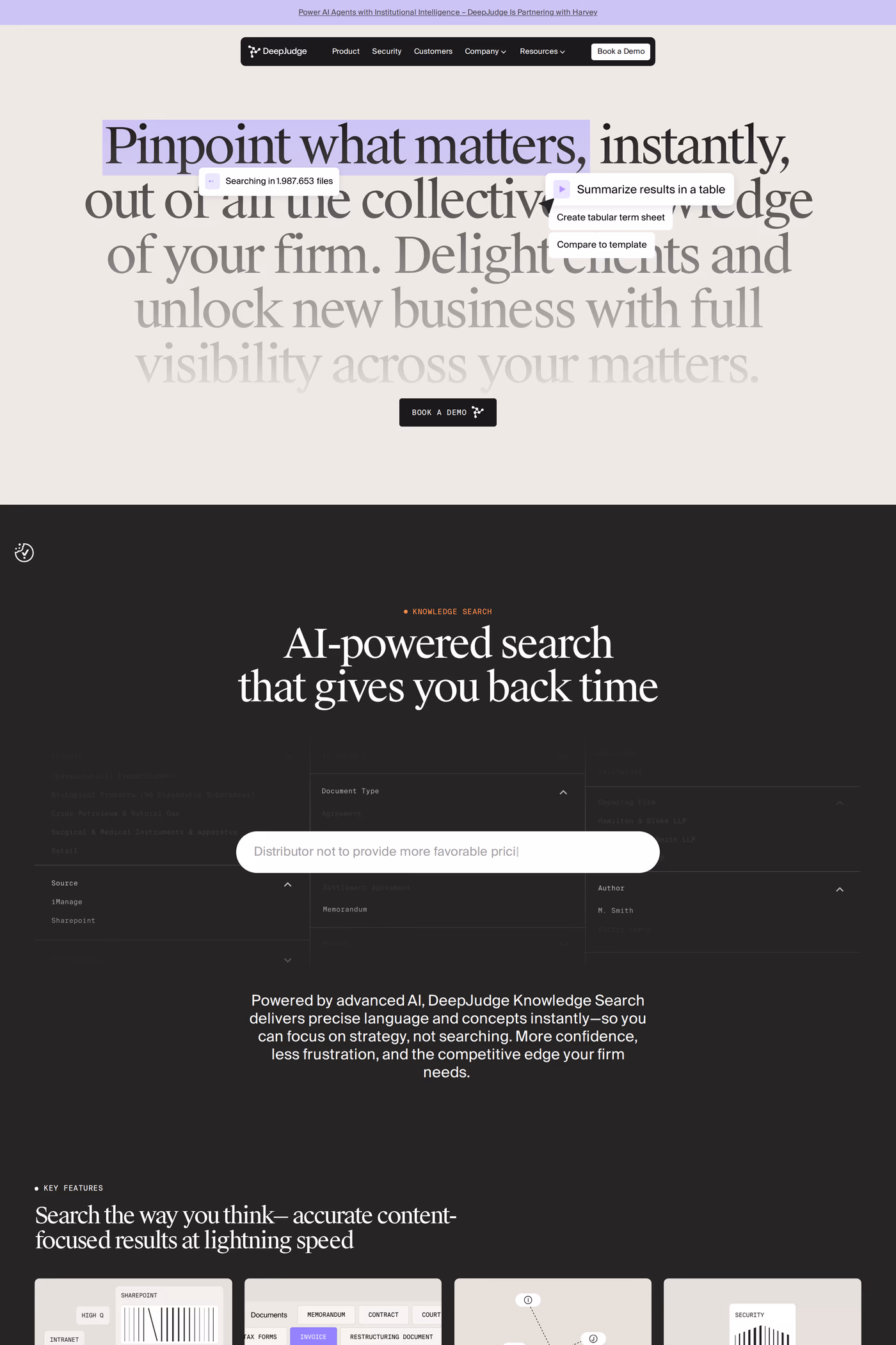 DeepJudge features page