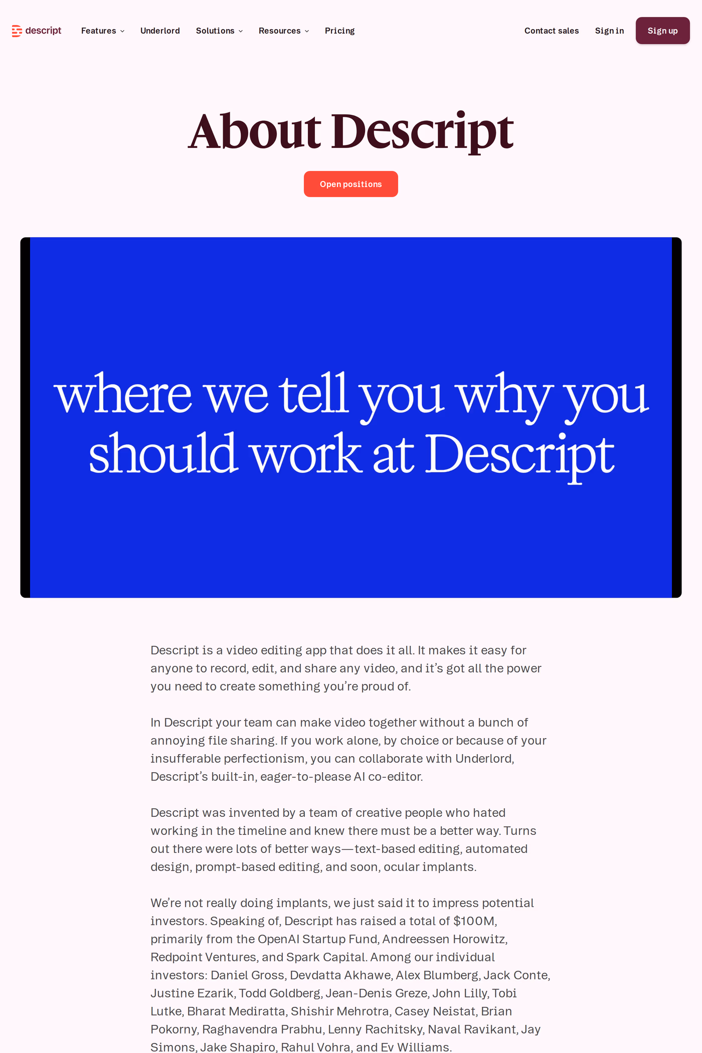 Descript about page
