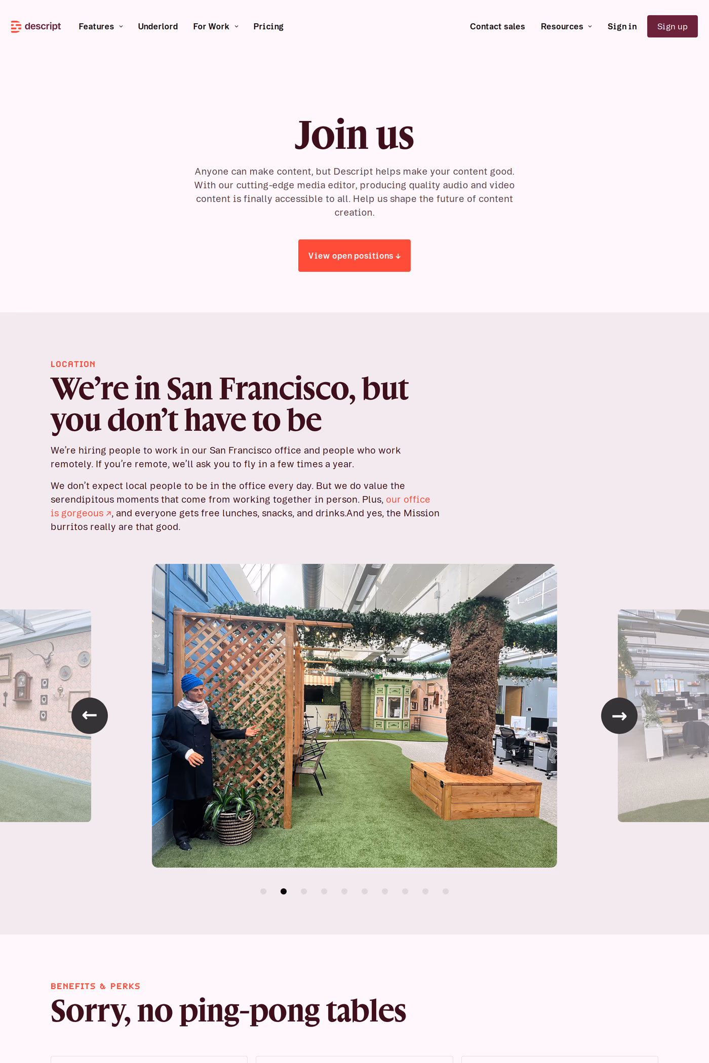 Descript careers page
