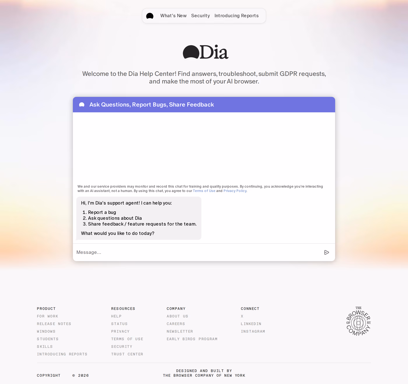Dia docs page
