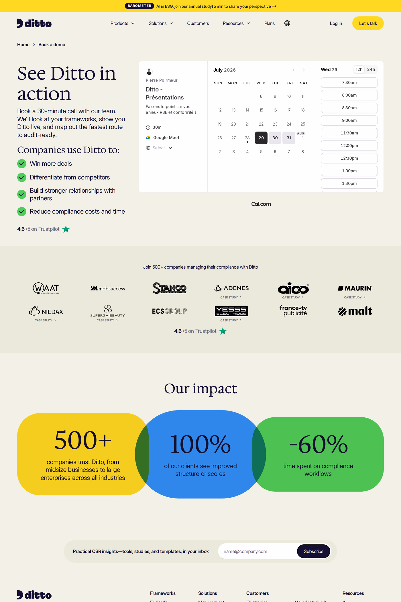 Ditto contact page