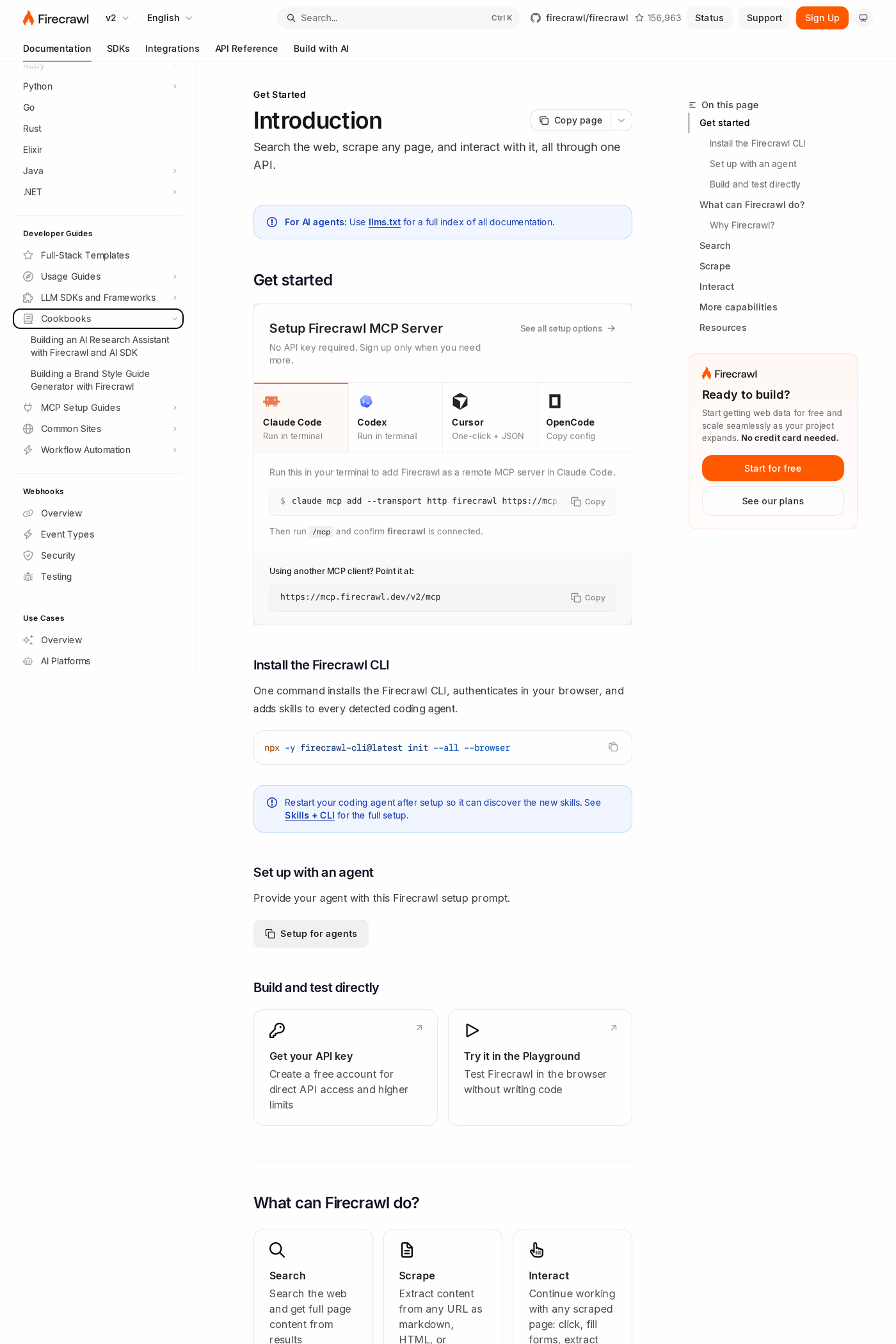 Firecrawl docs page
