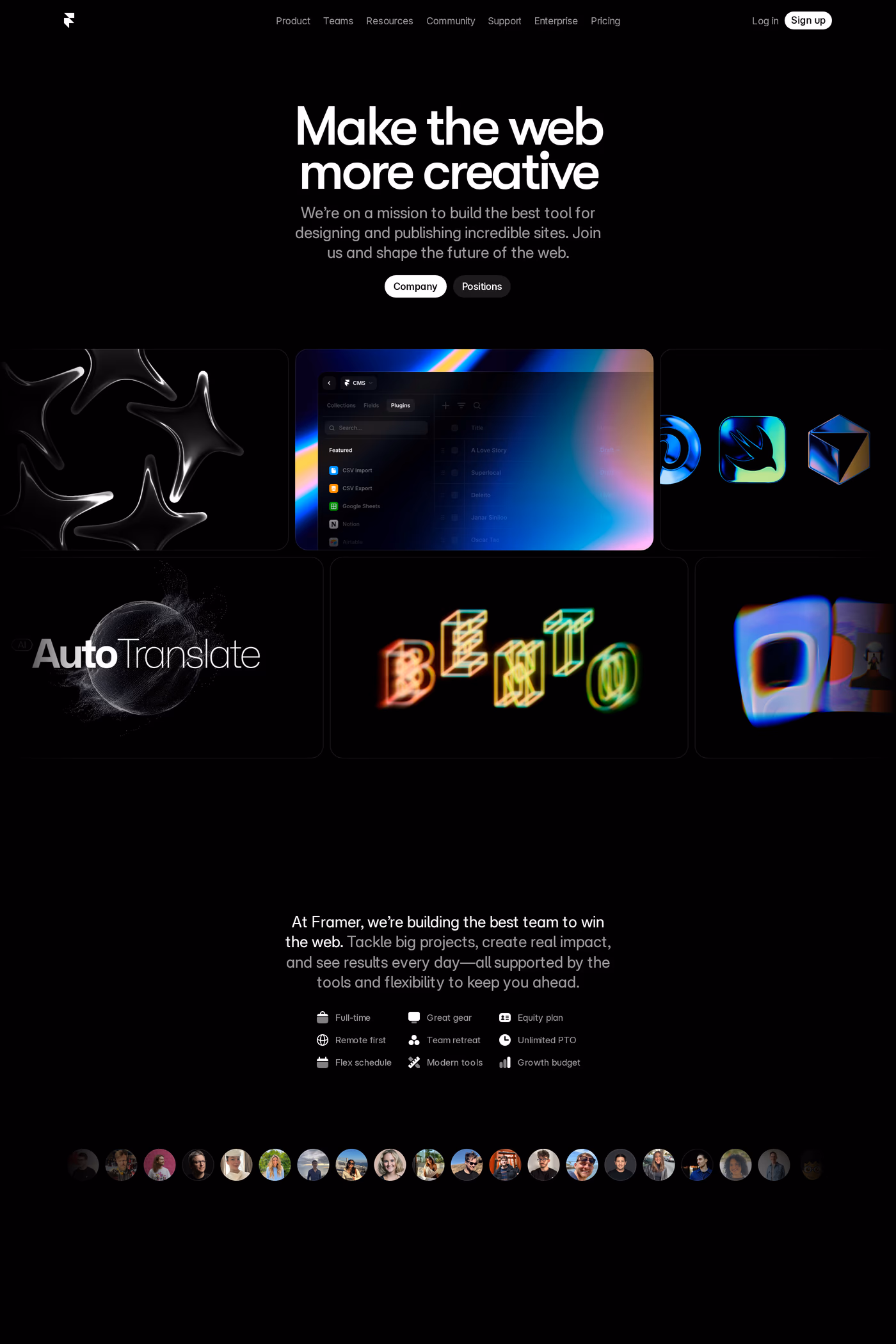 Framer about page