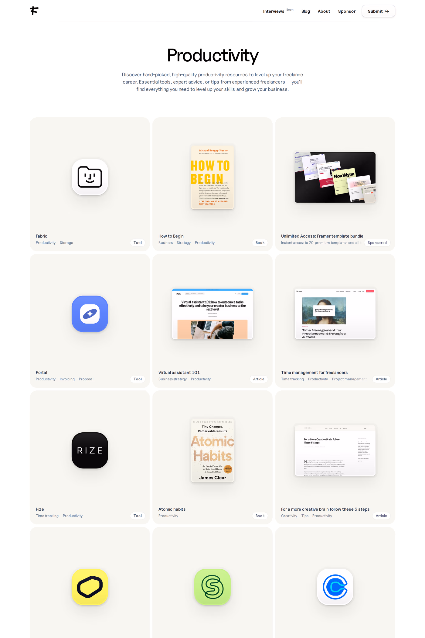 Freelance Things blog page