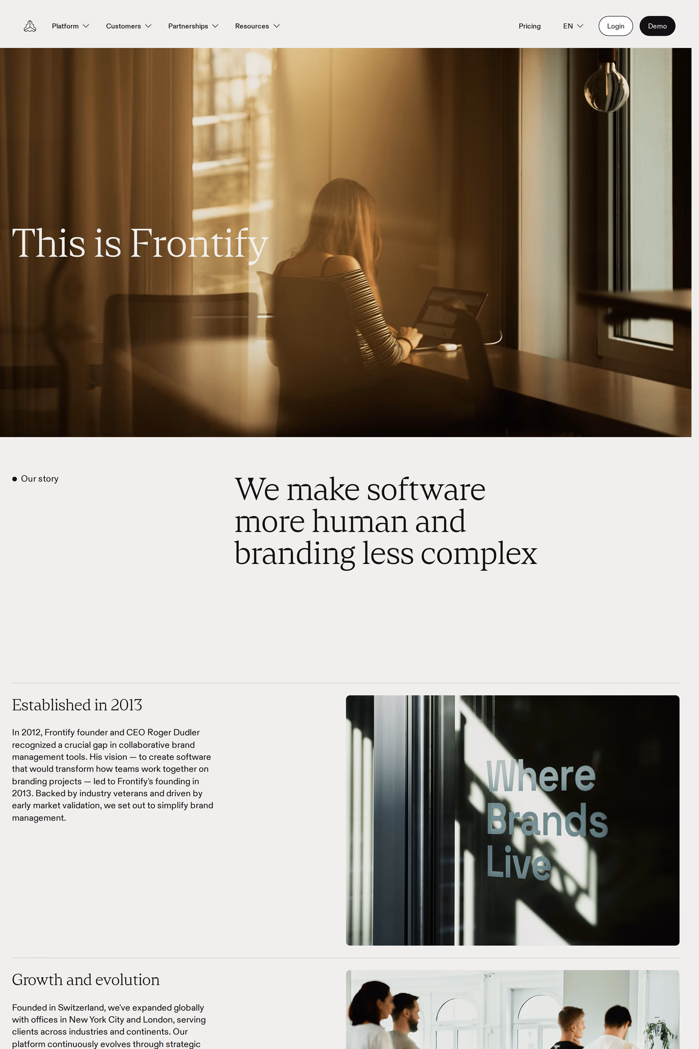 Frontify about page