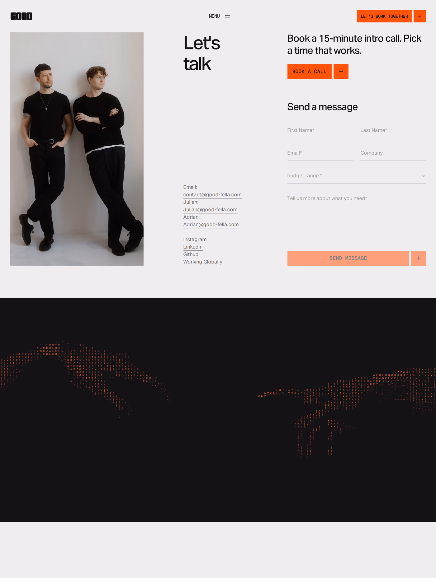 Good Fella contact page