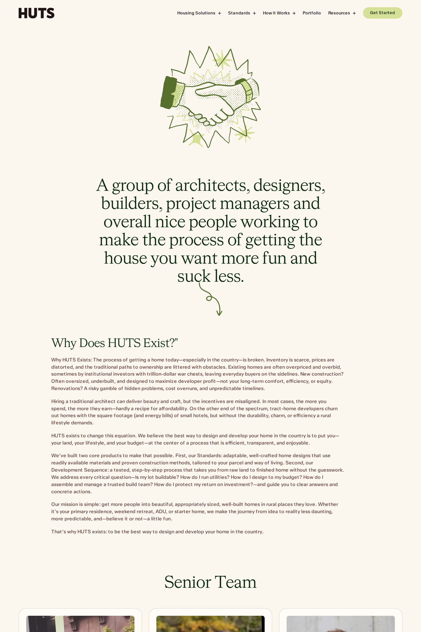 Huts about page