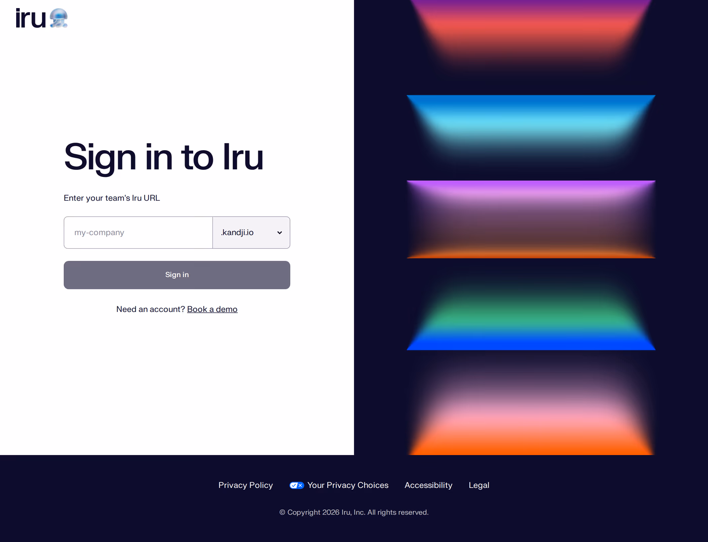 Iru login page