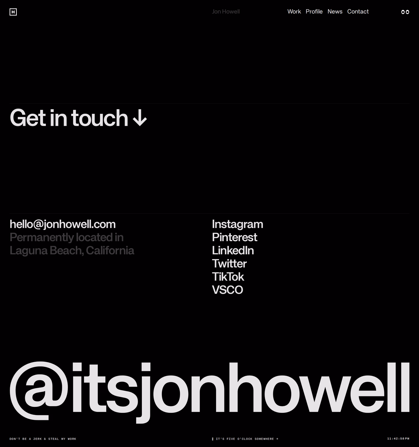 Jon Howell contact page