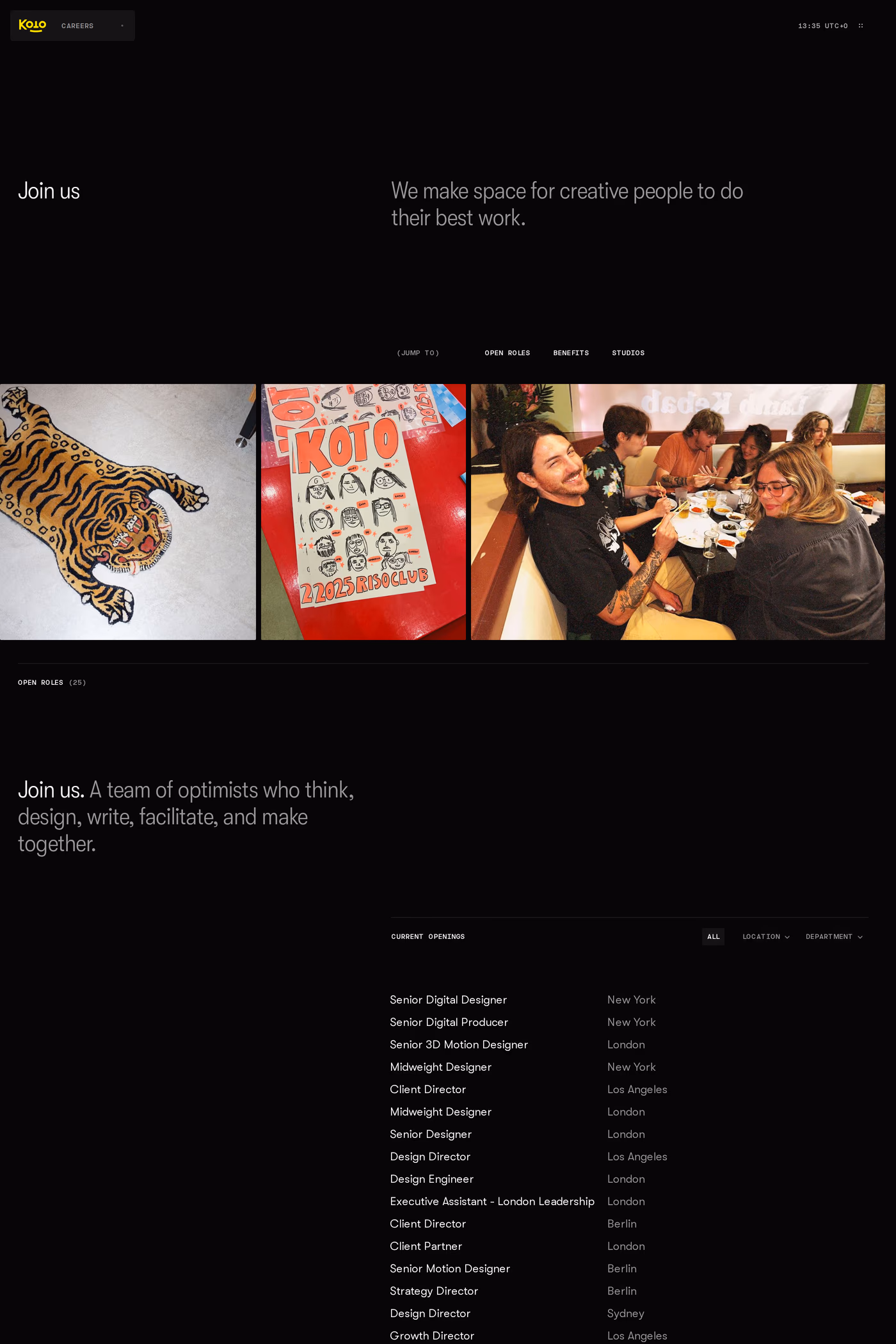 Koto careers page