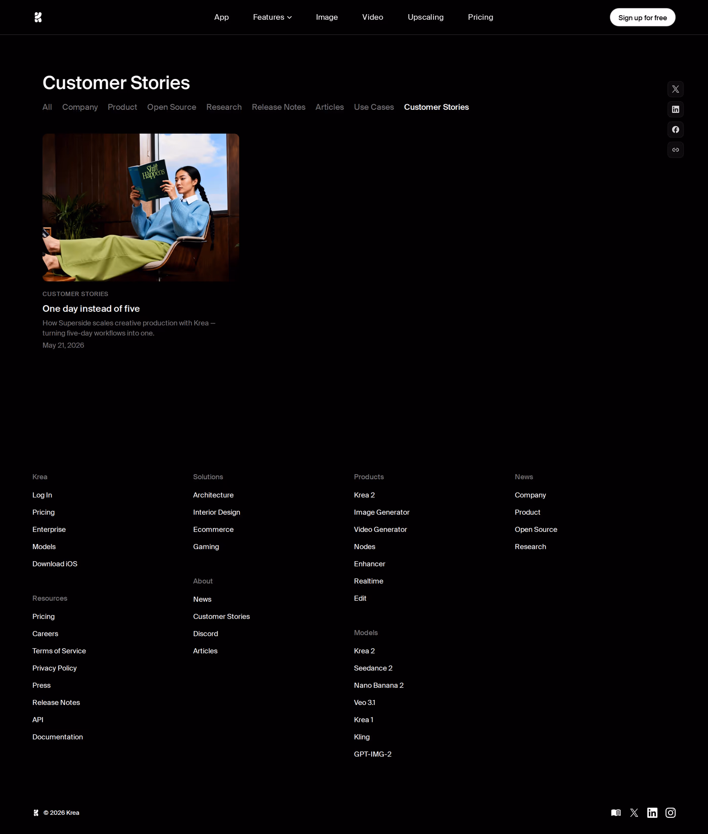 Krea case studies page