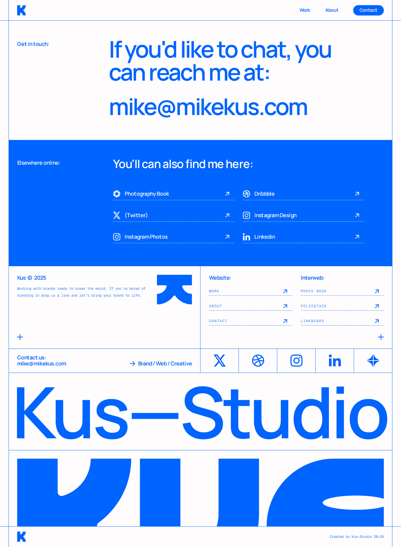 Kus contact page