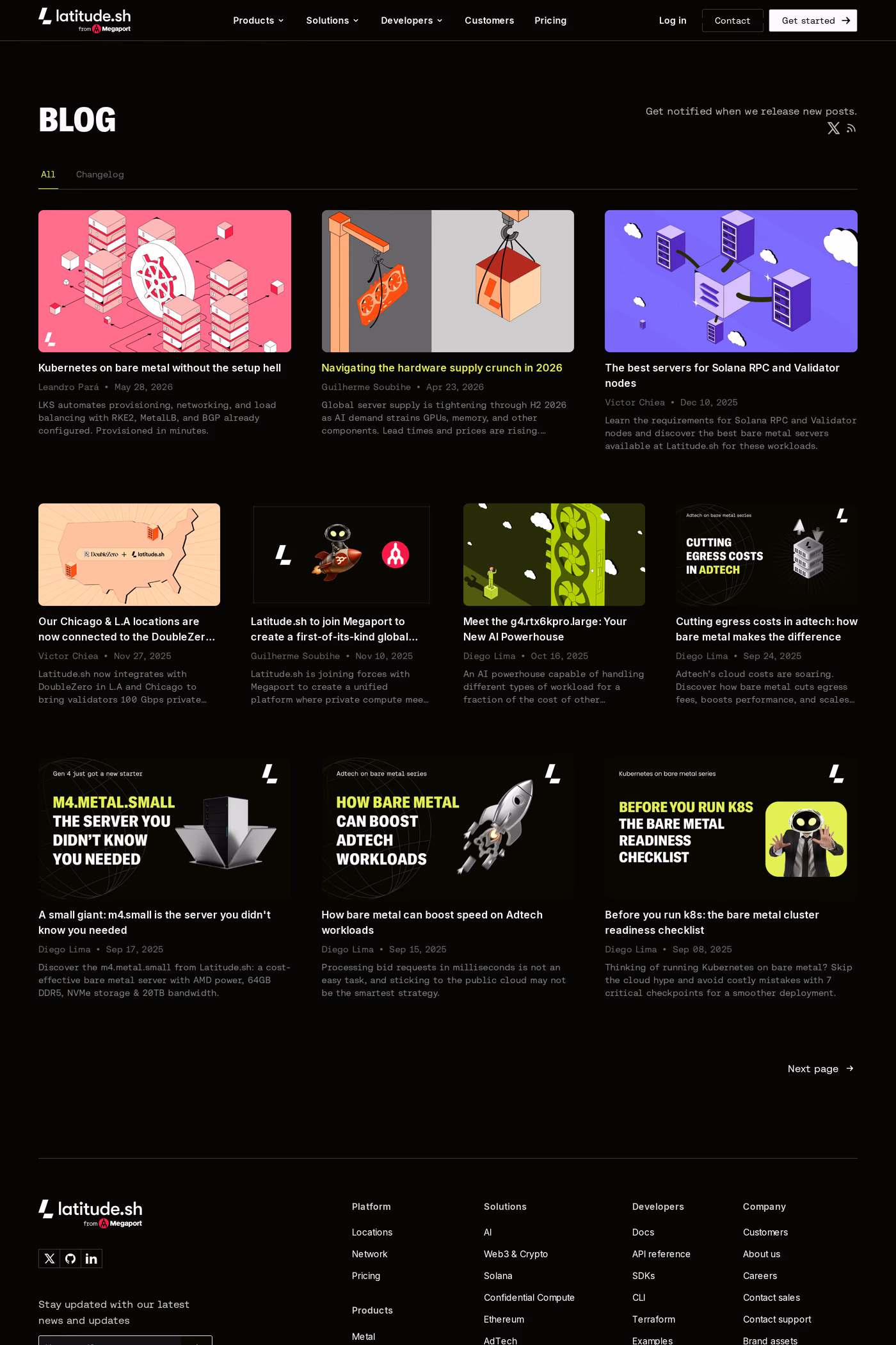 Latitude.sh blog page