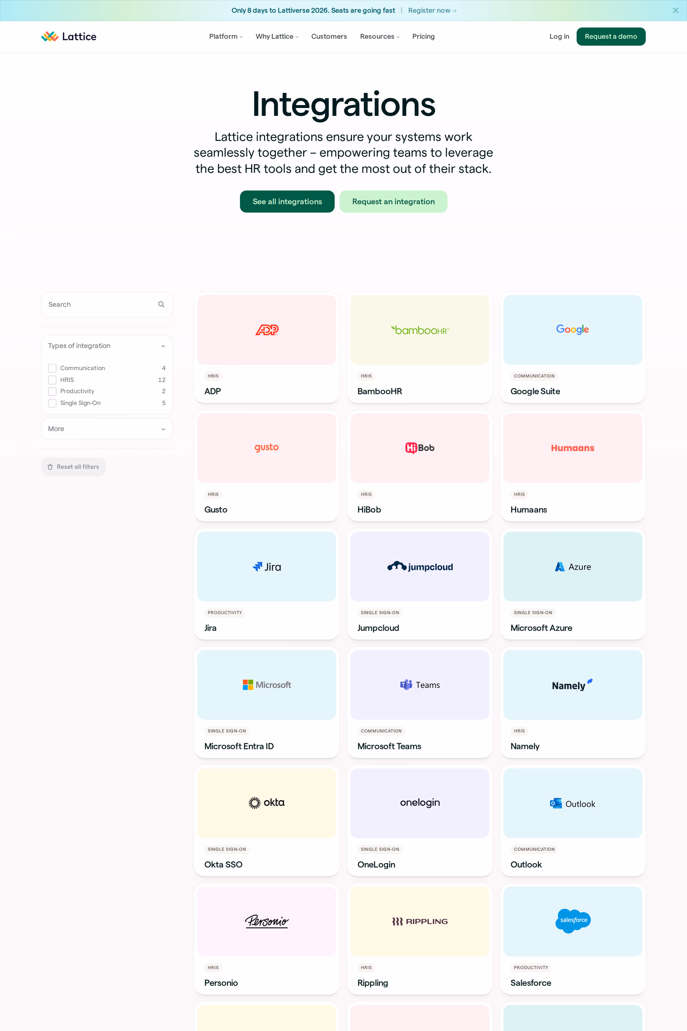Lattice integrations page