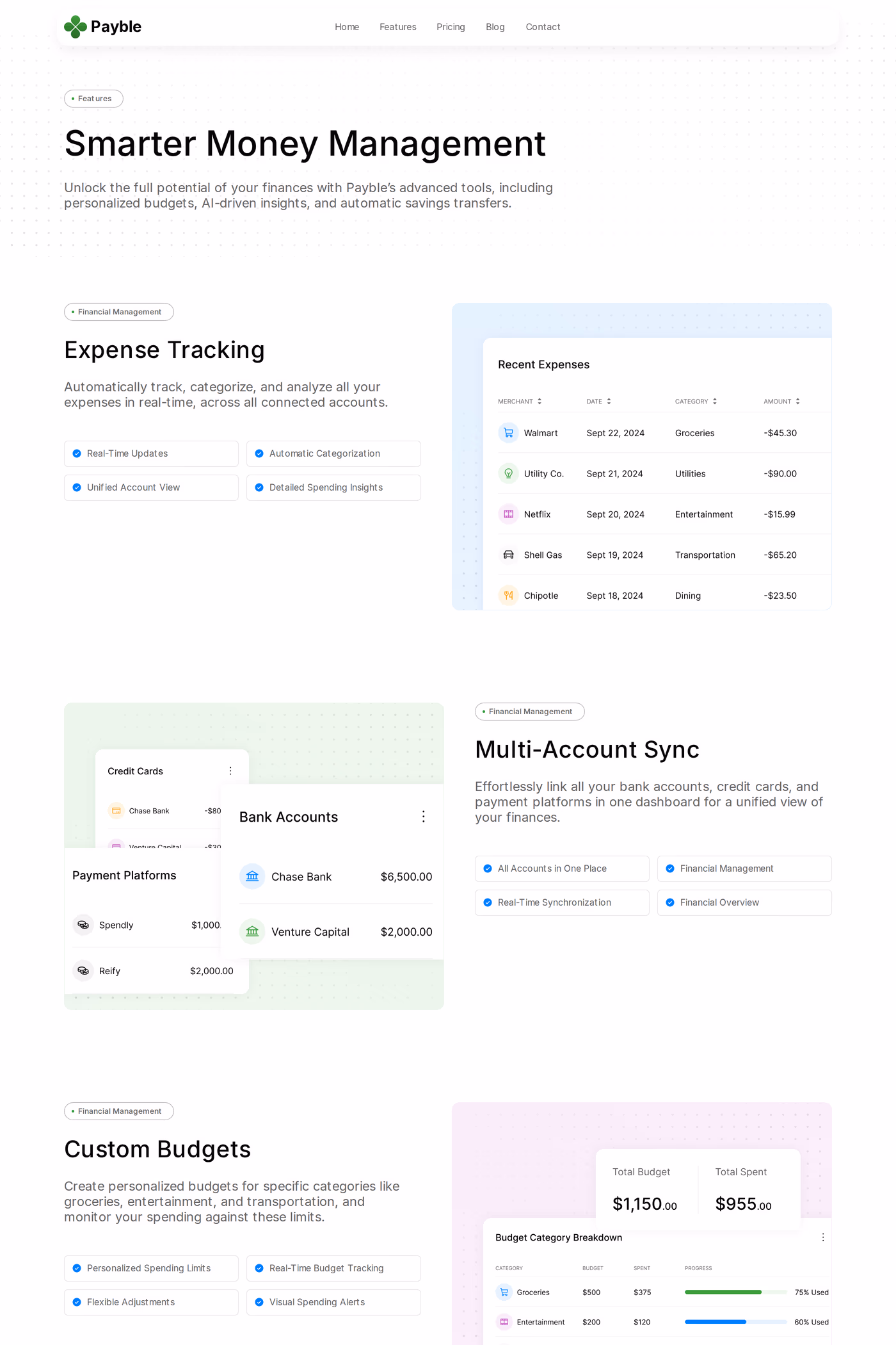 Limitless features page