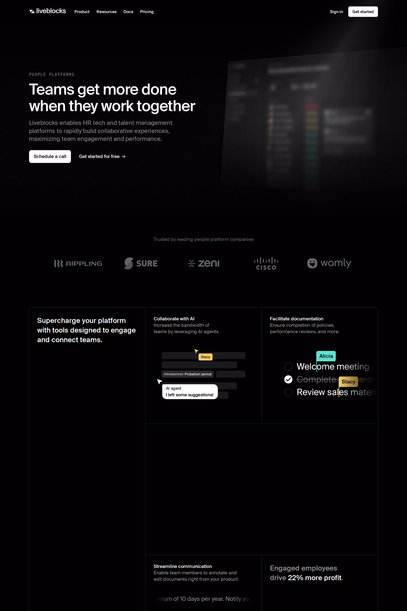 Liveblocks features page