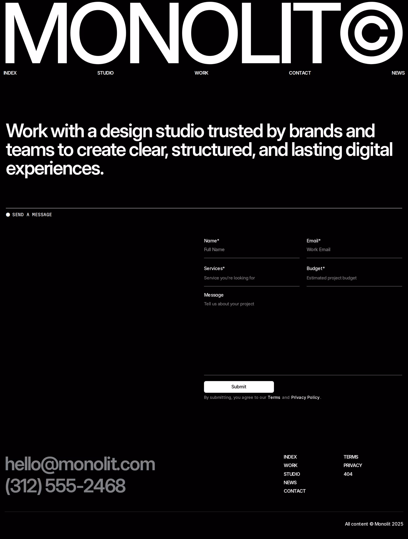 Manner contact page