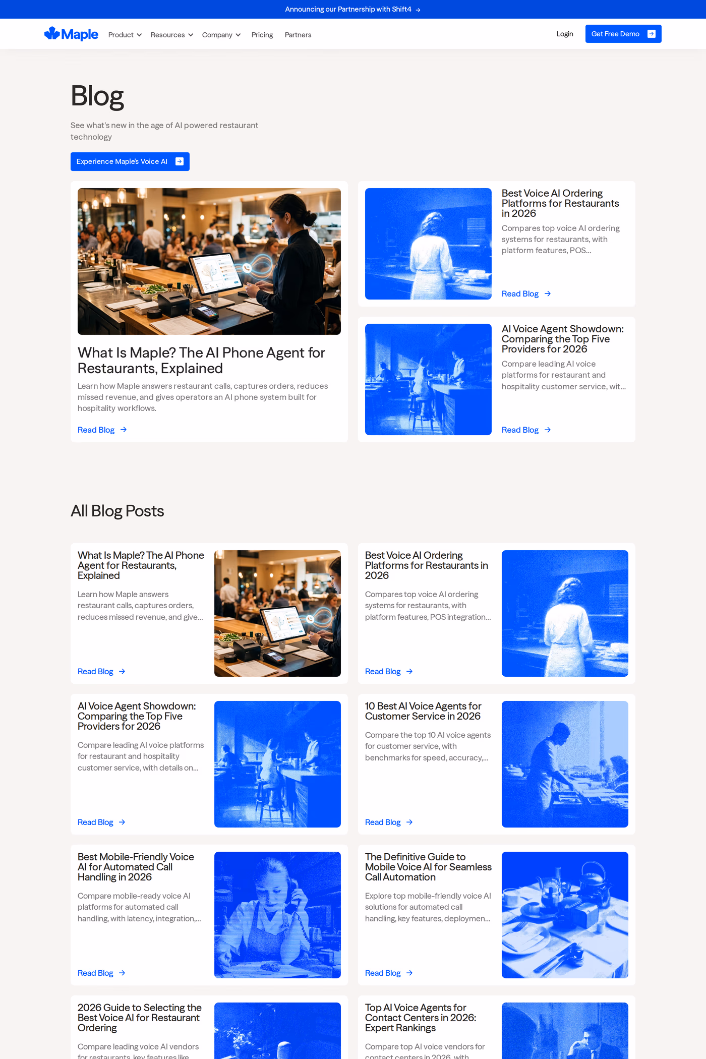 Maple blog page