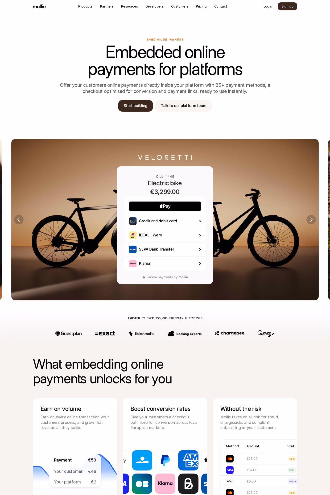 Mollie features page