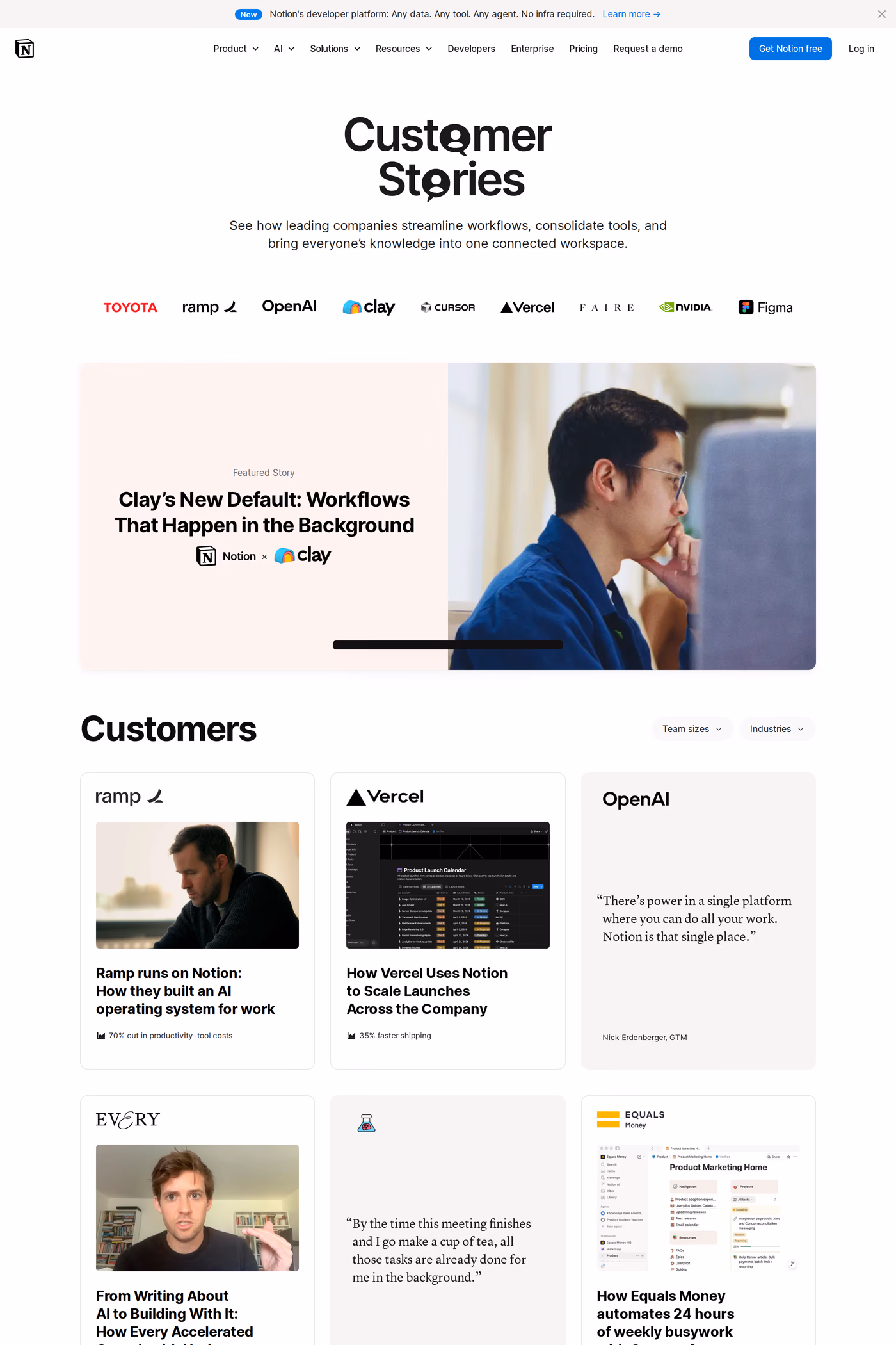 Notion case studies page