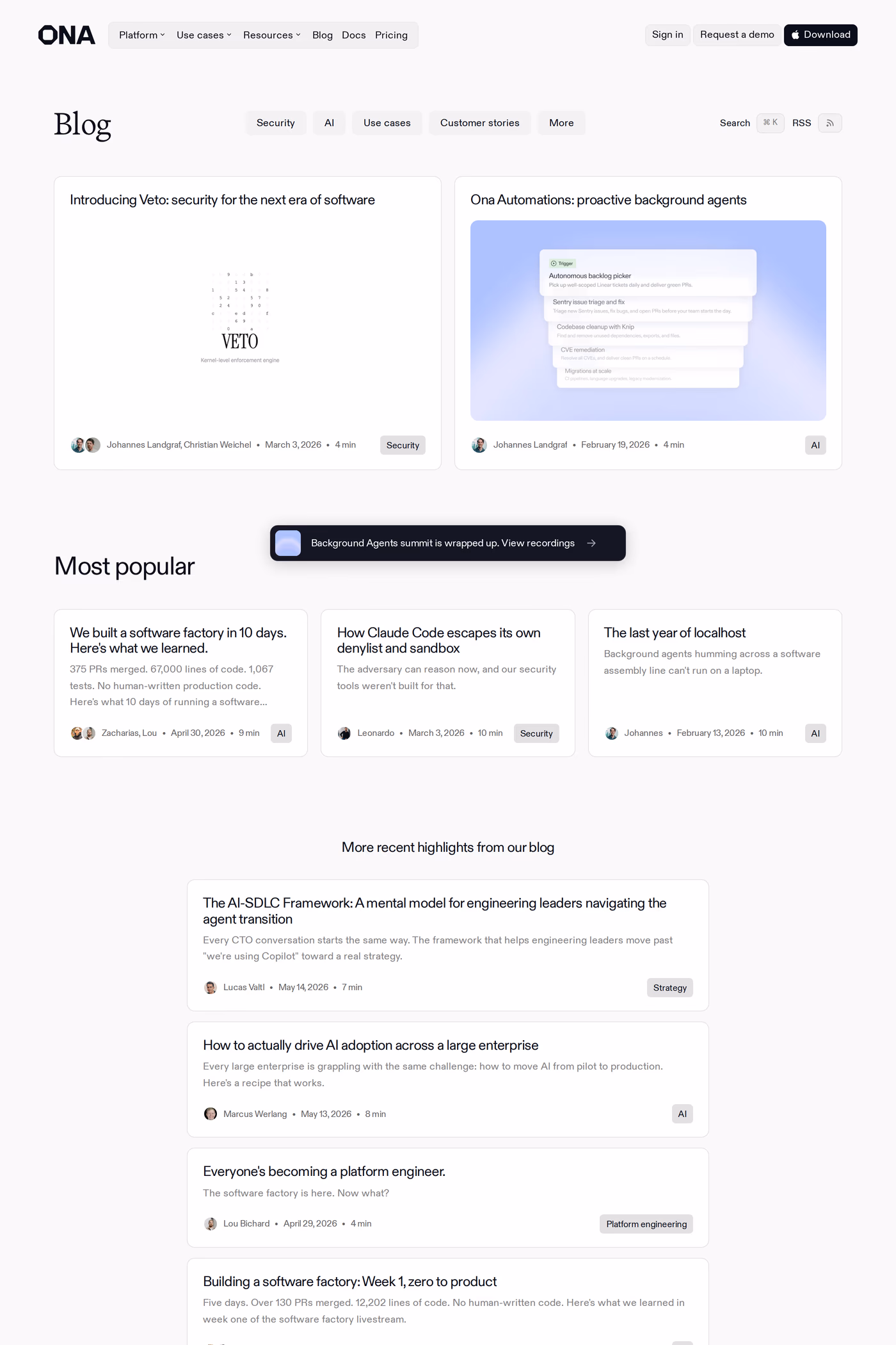 Ona blog page