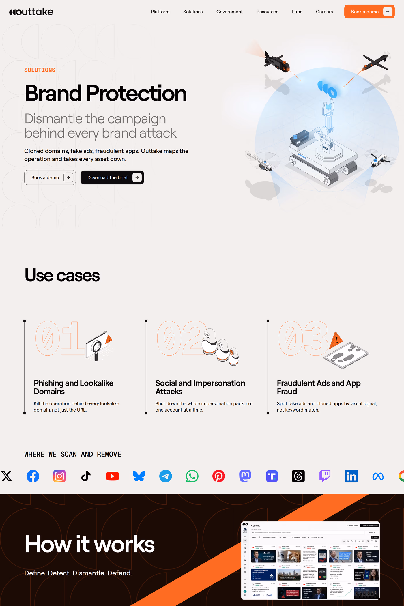 Outtake features page