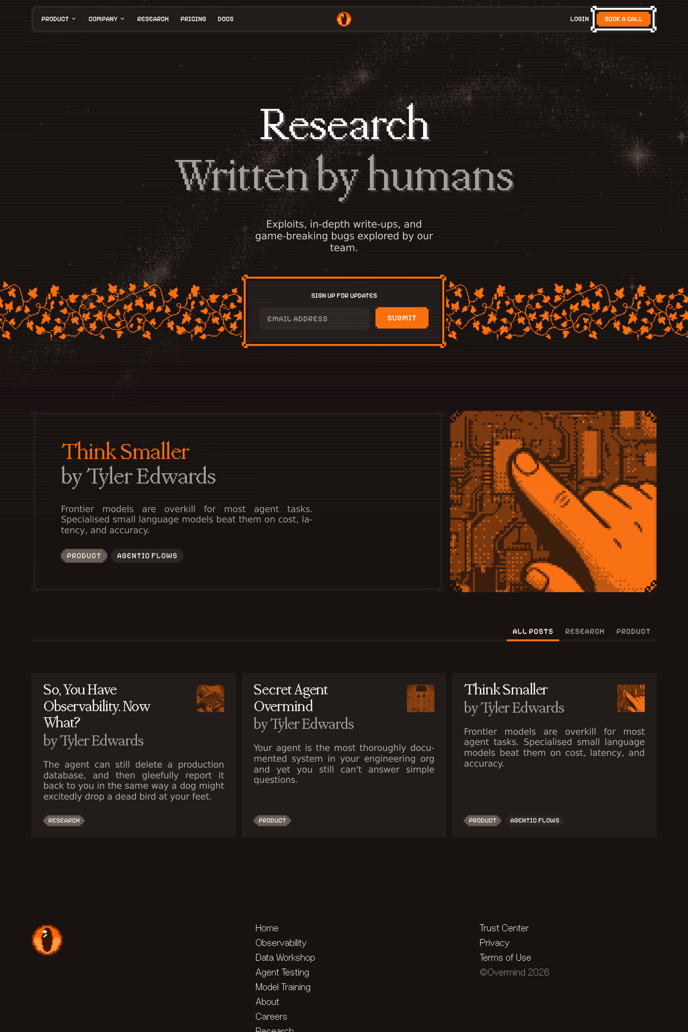 Overmind blog page