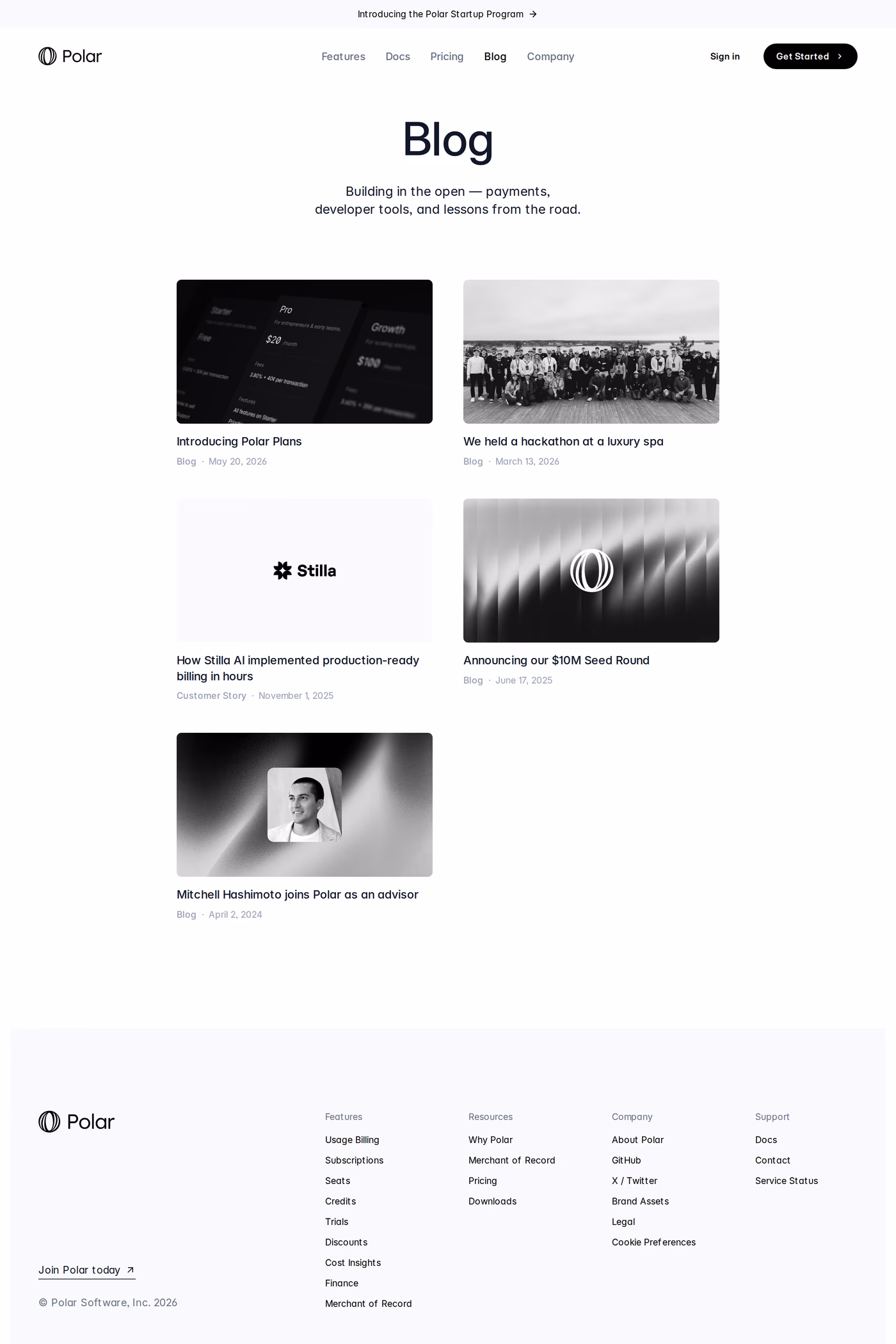 Polar blog page