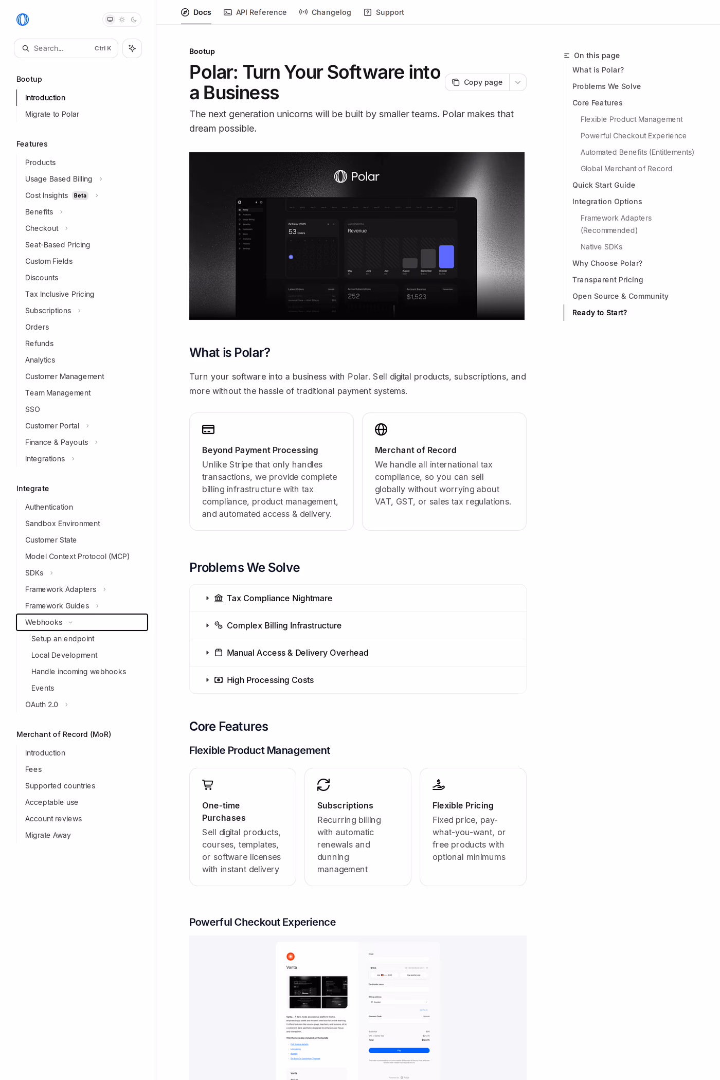 Polar docs page