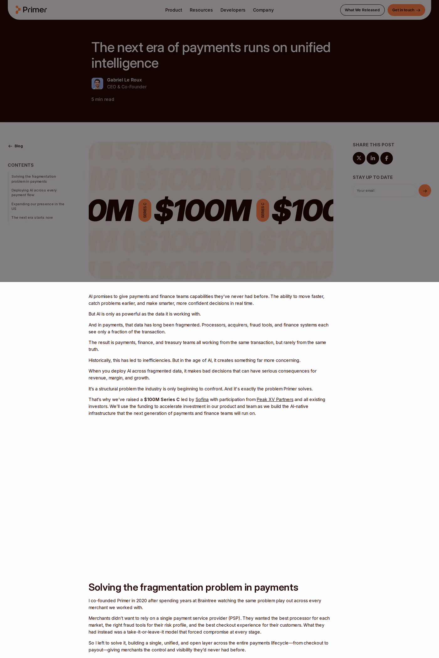 Primer blog page